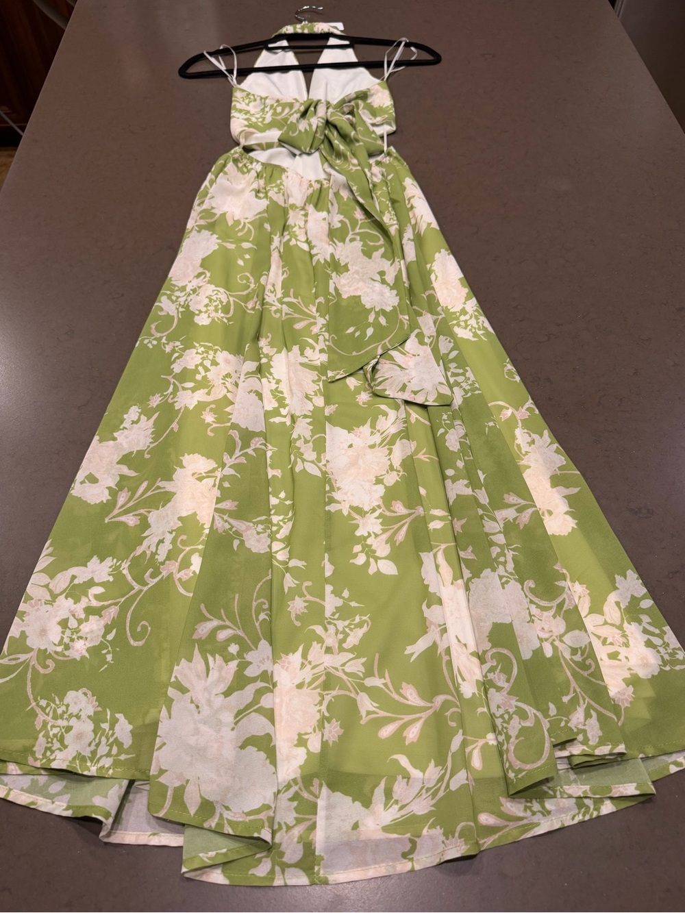 NWOT VICI Green Floral Halter Midi Knot Front Cutout Dress Sz: XS - Picture 5 of 9